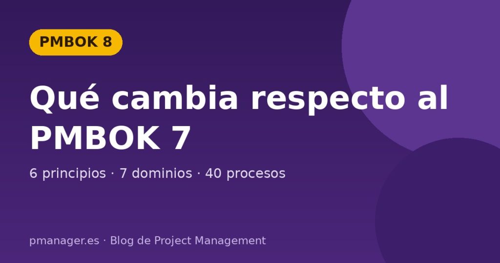 PMBOK 8: qué cambia respecto al PMBOK 7